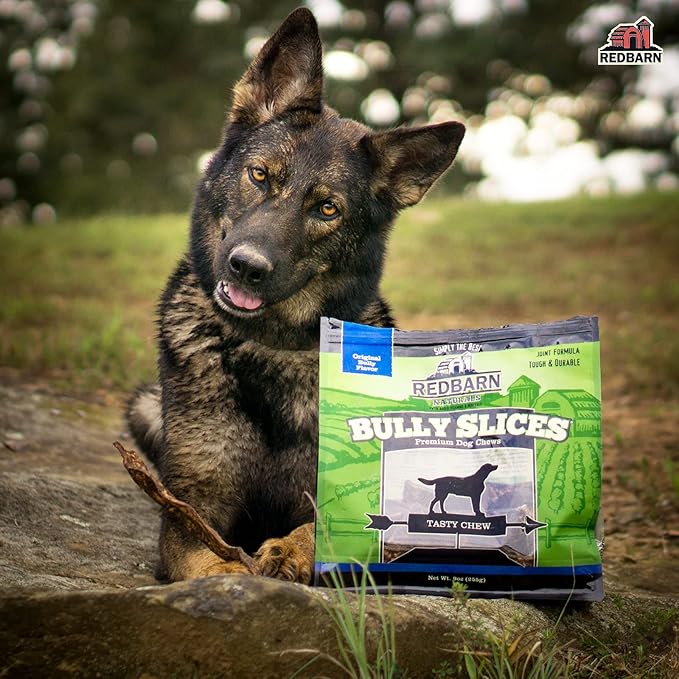 Redbarn Bully Slices for Dogs, Highly Palatable, Long-Lasting Natural Dental Treats with Functional Ingredients, 9 oz. (Pack of 2) - Original Bully