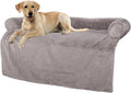 PETMAKER Couch Cover for Dogs Washable - 45x45in Plush Dog Couch Cover Protector for Large Pets - Washable Pet Furniture Protector with Foam Bolster and Non-Slip Bottom - Puppy Essentials (Gray)