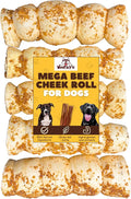 Woofley's 10-12" Bully Dusted Beef Cheek Roll - (5 Count)- Beef Cheek Rolls for Dogs - Long Lasting Natural Dog Chews