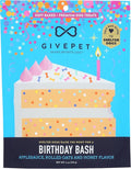 GivePet Birthday Bash Dog Treats 6 Oz -Training Treats, No Artificial Flavors - Applesauce, Rolled Oats & Honey Snacks -Treat Bag