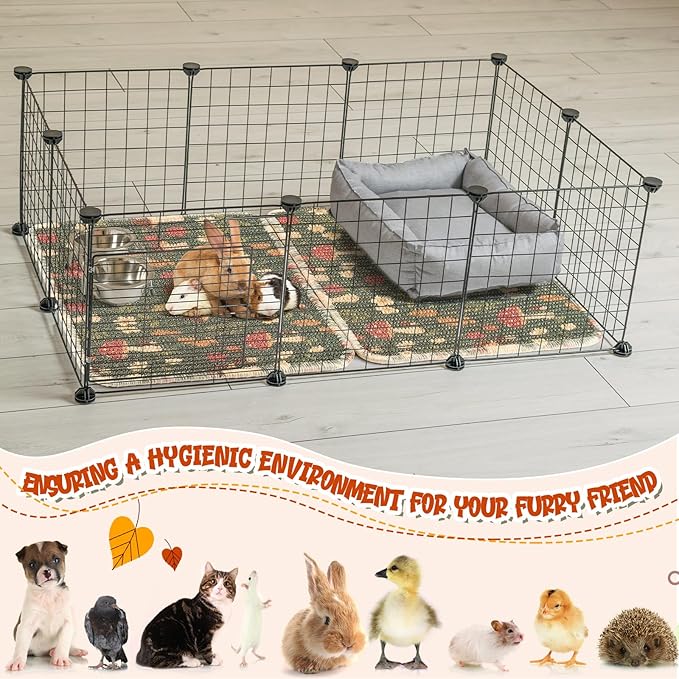 Drydiet 2 Pcs 16 x 12''Rabbit Scratch Mat Natural Bunny Scratching Pad Claws and Teeth Care Rabbit Mats for Cages Chew Toys Bunny Pet Cage Bedding for Biting Sleeping Nesting