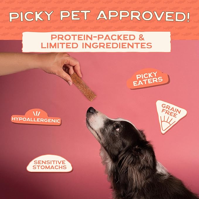 Smart Cookie Salmon Jerky Dog Treats - DHA, Omega Strips for Dogs & Puppies with Allergies, Sensitive Stomachs with Wild Caught Alaskan Salmon- Dehydrated, Grain Free, Made in USA - 3oz Bag, Pack of 3