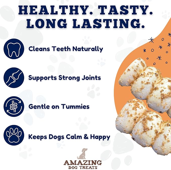 Amazing Dog Treats - Beef Cheek Rolls Mega Thick (Bully Dust Flavor, 10" - 3 Count) - Safe Rawhide Alternative Dog Chew - Great for Power Chewers - Long Lasting Dog Chew - Retriever Rolls for Dogs