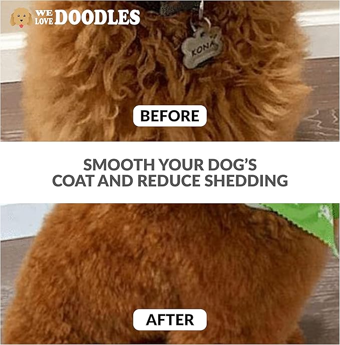 We Love Doodles Pin Brush for Dogs, Pet Grooming Detangler Pin Dog Brush, Dog Brush for Shedding and Removing Loose Fur, Lightweight Beech Wood with Gold Plated Pins for Long Hair Pets