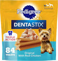 Pedigree Dentastix Dental Chews for Dogs, Small and Toy Breed Dog Treats, Original with Real Chicken, 20.3 oz. Bag (84 Treats Total)