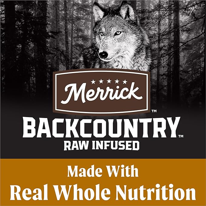 Merrick Backcountry Grain Free Dry Adult Dog Food, Kibble with Freeze Dried Raw Pieces, Big Game Recipe - 20.0 lb. Bag