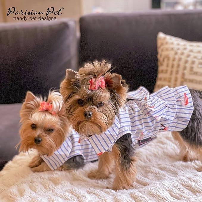 Parisian Pet Flamingo Dog Dress - Summer Clothes for Small Dogs Girl - Stylish Pet Dress - Comfortable Sleeveless Dog Outfits - Lightweight and Breathable Puppy Clothes - Dresses for Dogs