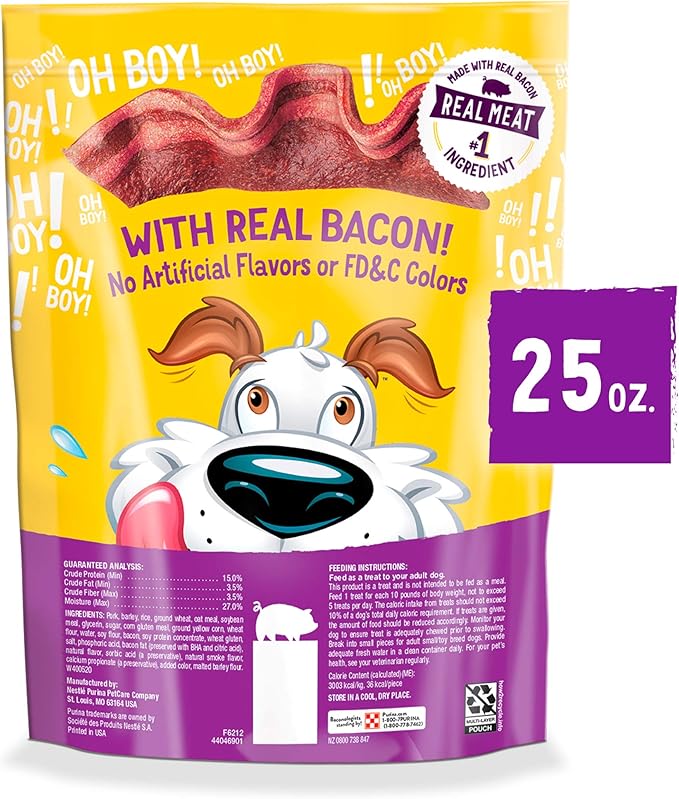 Purina Beggin' Strips Dog Treats, Original With Bacon Flavor - (Pack of 4) 25 oz. Pouches