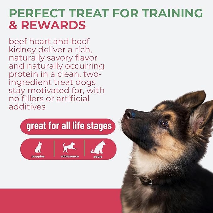 Momentum Carnivore Nutrition Freeze-Dried Beef Training Bites – Two Ingredients-Beef Kidney and Heart, Grain-Free, All-Natural Dog Treats –Made in USA – Perfect for Training & Rewards- 2.5 oz Bag