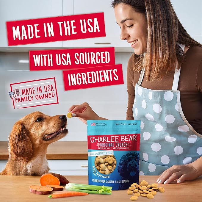 Charlee Bear Original Crunch Dog Treats-Variety Pack, 16oz Bags (5 Different Flavors), Natural Training Treats for Puppies to Adults, Healthy Snacks for Your Small, Medium, or Large Pooch, Made in USA