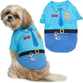 Parisian Pet Police Dog Costume - 100% Cotton Blue Dog Clothes for Medium Dogs - Lightweight Puppy Outfits - Funny Schitzu Clothes - Cute Cop Uniform Pet Shirt - Stretchy T Shirt for Dogs