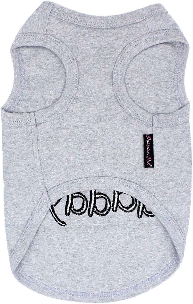 Parisian Pet Dog Shirt - 100% Cotton Shirts for Large Dogs - Grey Sleeveless Dogs Clothes - Lightweight and Breathable Puppy Clothes - Stretchy Dog Apparel - I Love My Daddy T Shirt for Pet