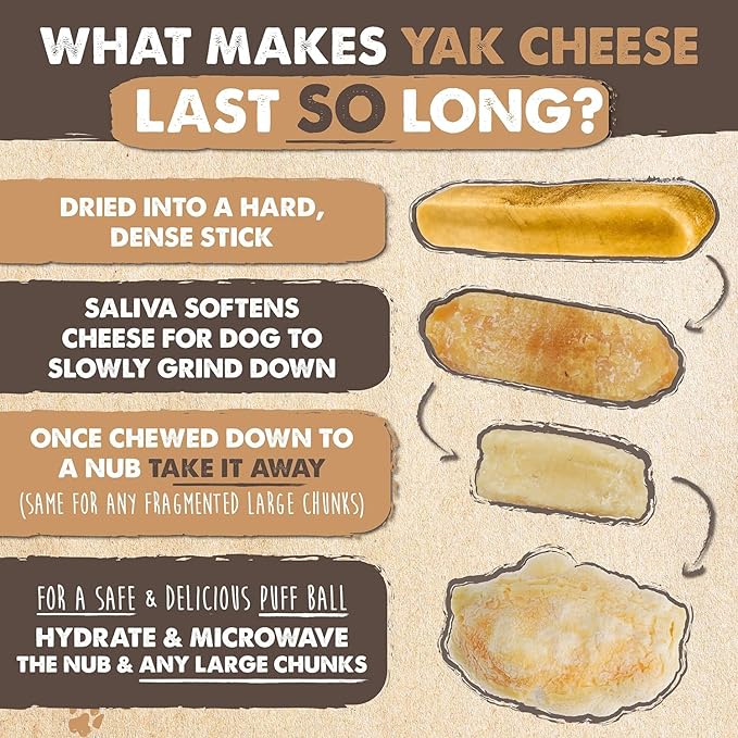 Mighty Paw Yak Cheese Chews for Dogs | All-Natural Long Lasting Pet Treats. Odorless and Great for Oral Health. Limited-Ingredient Chews for Puppies & Power-Chewers (Large, 8 Pack)