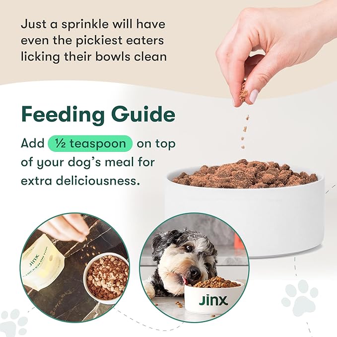 Jinx Chicken Dog Food Topper, Flavor Boosting Meal Topper with Freeze-Dried, Cage-Free Chicken, No Fillers, for All Lifestages, 3oz, 6 Pack