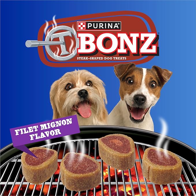 Purina T-Bonz Filet Mignon Flavor Steak Shaped Treats for Dogs - (Pack of 4) 28 oz. Pouches