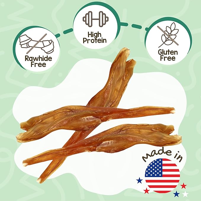 Nature Gnaws USA Beef Tendons for Dogs (8oz) - Mixed Thickness - Long Lasting for Aggressive Chewers - Premium Natural Beef Dog Chew Treats - Rawhide Free