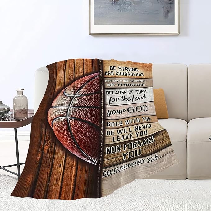 Basketball Blanket Gifts - Cozy Fleece Flannel Throw for Coach, Boys, Girls, Men, Women - Soft Warm Plush Lightweight Bedding for Couch, Sofa, Bed - 60"X80"