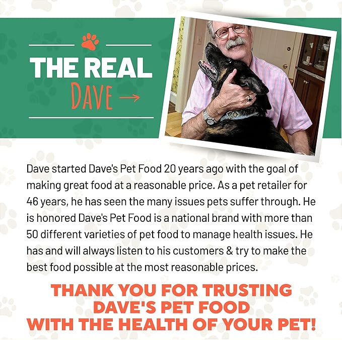 Dave's Pet Food Carbolight Carbohydrate & Weight Management for Diabetic Dogs Canned Dog Food, Chicken Dinner, 13oz can (12 Pack)