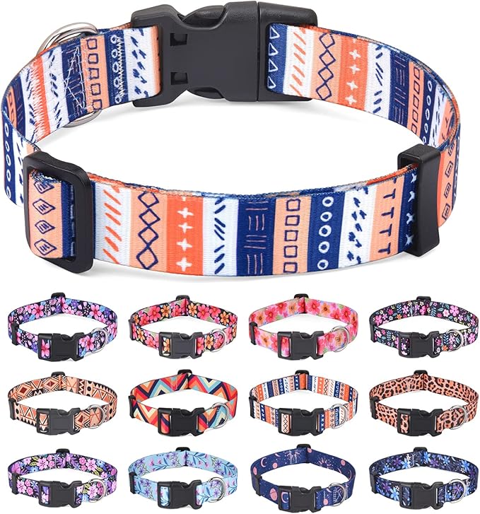 Dog Collar for Large Dogs, Soft Comfy Pet Collar for Small Medium Large Dogs, Geometry Pattern for Boy Girl Puppy Dogs(Symbol,L)