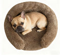 Calming Dog Bed for Small Medium Dogs, Anti-Anxiety Donut Washable Puppy Bed Orthopedic Cushion, Soft Fluffy Faux Fur Plush Warming Cozy Cat Bed, Fits up to 25 lbs Pets (Round, Coffee 23")