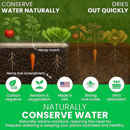 Hemp Soil Amendment - 5 lbs USA Grown All-Natural Fine Hemp HURD Power for Vibrant Gardens, Vegetables, Trees, Moisture Retention, Seed Starting, pH Neutral - Bean Products