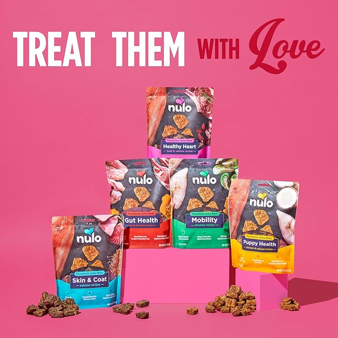 Nulo Functional Jerky Healthy Heart Beef & Salmon Dog Treats 5 OZ Bag