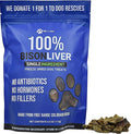 Max and Neo Freeze Dried Bison Liver Dog Treats - Single Ingredient, Free Range North American Bison, Human Grade - We Donate 1 for 1 to Dog Rescues for Every Product Sold