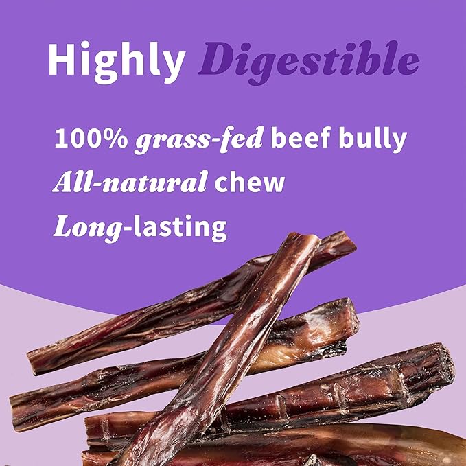 Halo Bully Stick Dog Treats, 100% Beef Bully Chews, For Cleaning Teeth & Dental Health, All-Natural High Protien Treat, 2 Oz Pouch