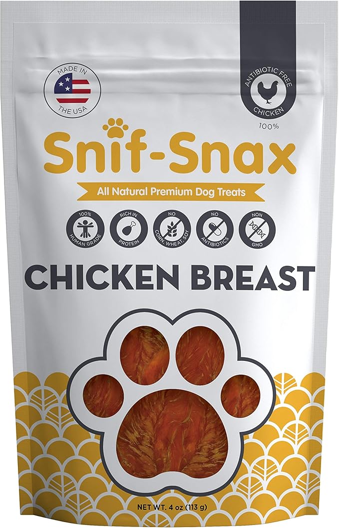 Snif-Snax Human Grade Dog Treats - All-Natural Smoked Chicken Breast, 4 oz