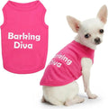 Parisian Pet Dog Shirt – 100% Cotton Barking Diva Shirts for Small Dogs – Pink Sleeveless Puppy Clothes – Lightweight and Breathable Pet Apparel – Girl Dog Clothes - Stretchy T Shirts for Dogs