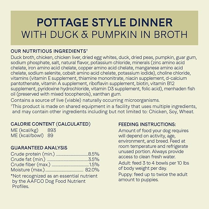Canidae Pure Petite Premium Wet Dog Food for Small Breeds, Minced with Duck & Pumpkin, 3.5 oz, (Case of 12) Grain Free