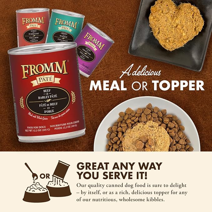 Fromm Beef & Barley Pate Dog Food - Premium Wet Dog Food - Beef Recipe - Case of 12 Cans