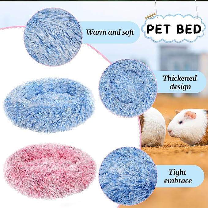 PETKNOWS 2 Pieces Guinea Pig Beds, Hamster Beds, Thickened and Warm Winter Guinea Pig Beds for Dwarf Rabbits
