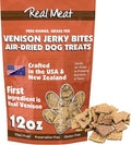 TRMC Real Meat Dog Treats - 12oz Bag of Bite-Sized Air-Dried Venison Jerky for Dogs - Grain-Free Jerky Dog Treats Made up of 95% Free-Range, Grass Fed Venison - Natural High Protein Dog Treats