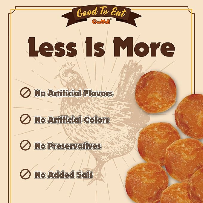 Gootoe Dog Treats, Chicken Jerky for Dogs - Dog Training Treats; High-Protein, Gluten-Free, Hypoallergenic, Grain-Free, Chicken Chips, 1 lb (Pack of 3)