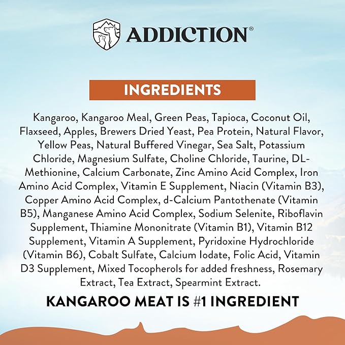 Addiction Wild Kangaroo & Apples Dry Dog Food - Limited Ingredient, Novel Protein for Dogs with Allergies, Grain-Free - Support Muscle Development & Manage Weight - Made in New Zealand 4lb - 2 Packs