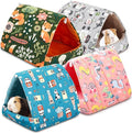 Cinnvoice 4 Pcs Guinea Pig Hideout, Guinea Pig Bed Tunnel, Rabbit Washable Small House Cage Accessories for Bunny Hedgehog Mouse Chinchillas Hamsters Ferrets Bearded Dragons Rats(Wonder Tale,9.8 in)