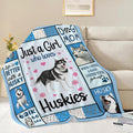 Husky Throw Blanket Husky Puppy Stuff Gifts for Dog Lover Kids Girls Boys Adults Women Men Soft Cozy Warm Plush Fluffy Fuzzy Fleece Blanket Decor 50''X60''