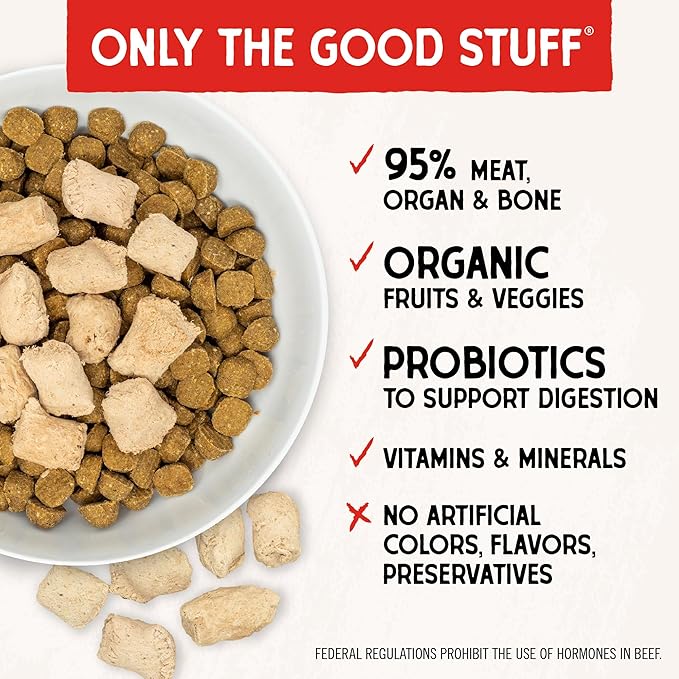 Stella & Chewy's Freeze-Dried Raw Beef Meal Mixers- Dog Food Topper and Mixer - Made with 95% Grass-Fed Beef,Organs & Bone - Perfect for Picky Eaters - Grain-Free - 1 oz,(Pack of 2)