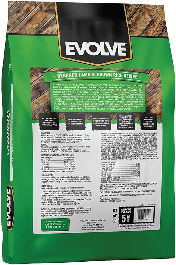 Evolve Classics Lamb and Brown Rice Recipe Dog Food, 3.75lb