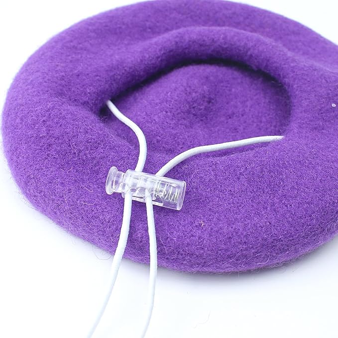 Dog Beret for Small Dogs Cat Doll, Colorful Wool Mini Cap Creative Accessories Costume French Mushroom Artist Fedora Hat Beanies Solid Color Pet Headwear Christmas Hair Accessory Photo Props (Purple)