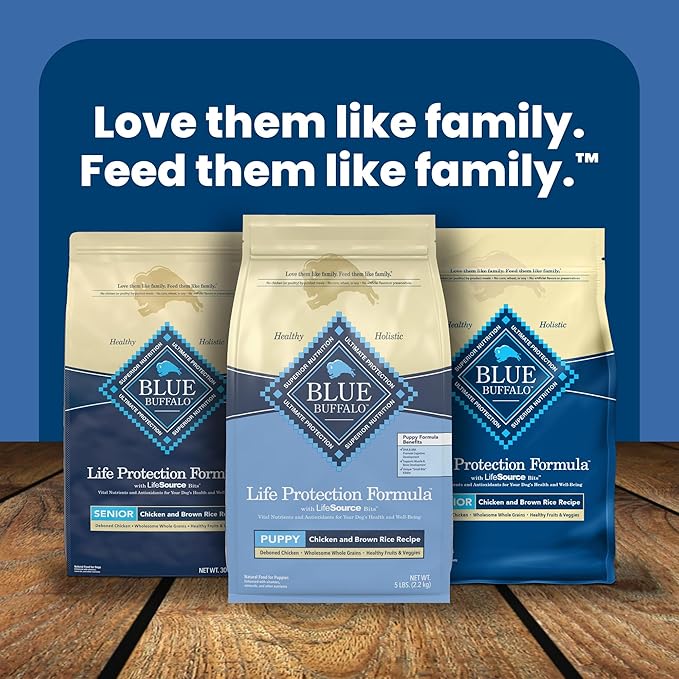 Blue Buffalo Life Protection Formula Puppy Dry Dog Food with DHA and ARA, Made with Natural Ingredients, Chicken & Brown Rice Recipe, 34-lb Bag