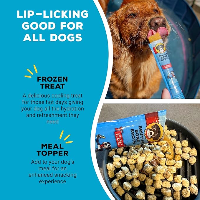 Brutus Brothcicles - All Natural Turkey Flavored - Frozen Dog Superfood Treats for Hydration and Snacking