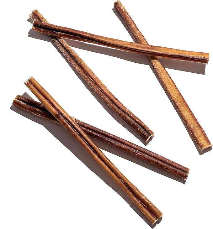 Jack&Pup 12 Inch Bully Sticks for Dogs (10 Pack) Extra Thick Dog Chews Long Lasting, Odor Free, Single Ingredient, 100% Beef Bully Sticks for Large Dogs
