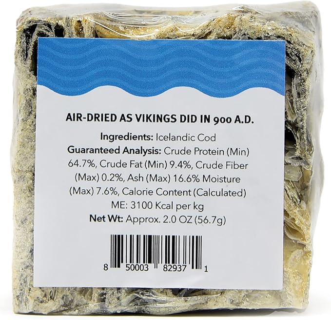 Icelandic+ Cod Cube - Large 2" Cod Skin Dog Treat, Pure Wild- Caught Air-Dried Fish, Single Ingredient Snack, Pet Chew, Just The Fish Nothing Else