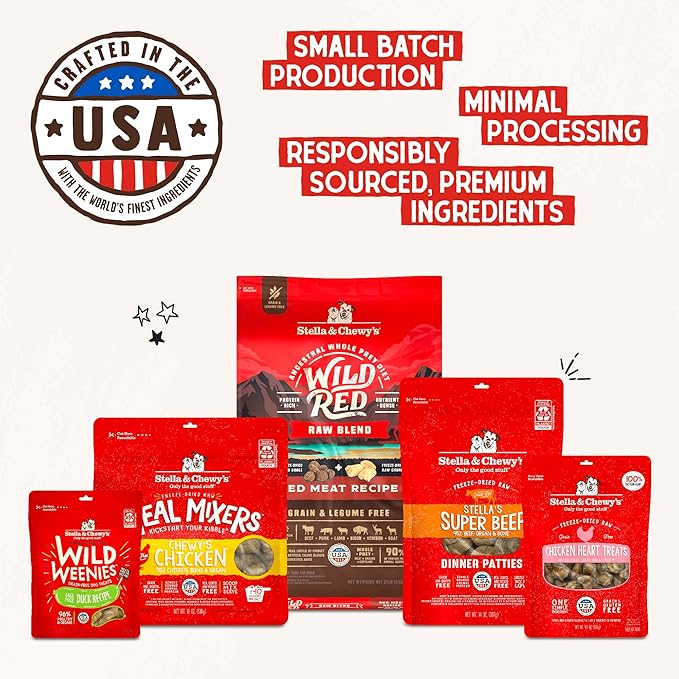 Stella & Chewy's Freeze-Dried Raw Beef Meal Mixers- Dog Food Topper and Mixer - Made with 95% Grass-Fed Beef, Organs & Bone - Perfect for Picky Eaters - Grain-Free - 1 oz