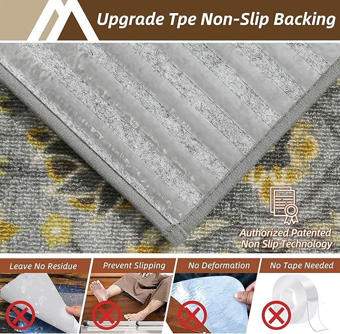 COSY HOMEER-Stair-Treads-for-Wooden-Steps Washable Indoor Stair Treads Non Slip 8" X 30" Soft Stair Carpet Treads Reusable Peel and Stick Stair Runner Rug for Kids, Elders and Pets 15pcs