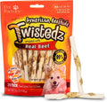 Pet Factory Twistedz American Beefhide 5" Twist Sticks Dog Chew Treats w/ Real Beef Meat Wrap - 20 Count/1 Pack