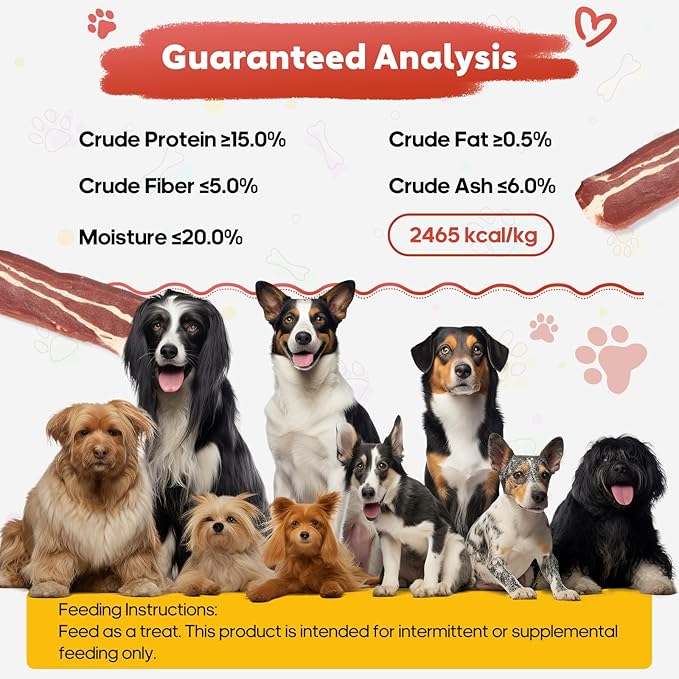 Beef Jerky Dog Treats, Made with Real Beef Chewy Steips for Aggressive Chewers High-Protein Training Treats for Teeth Cleaning, 5.89 oz