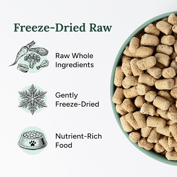 360 Pet Nutrition Freeze-Dried Raw Dog Food – Chicken Recipe with Liver & Organs, High Protein, Omega-3s, Fruits, Veggies & Superfoods, Grain-Free, No Fillers, 3 lb – Made in USA